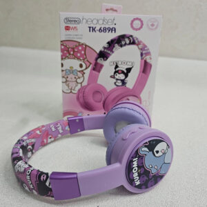 Ακουστικά Kuromi λιλά μεγάλα